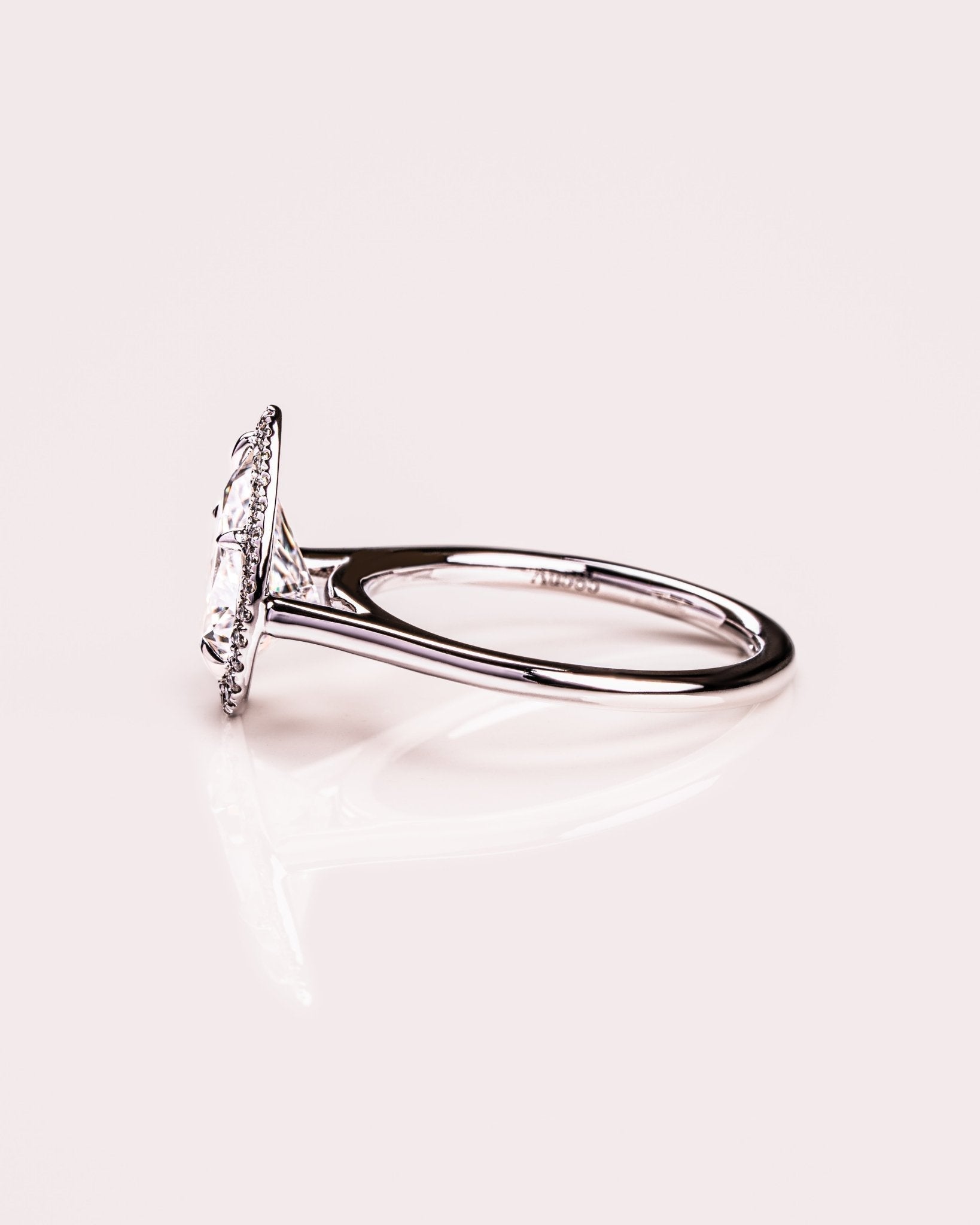 Cushion Hidden Halo Lab Grown Diamond Engagement Ring