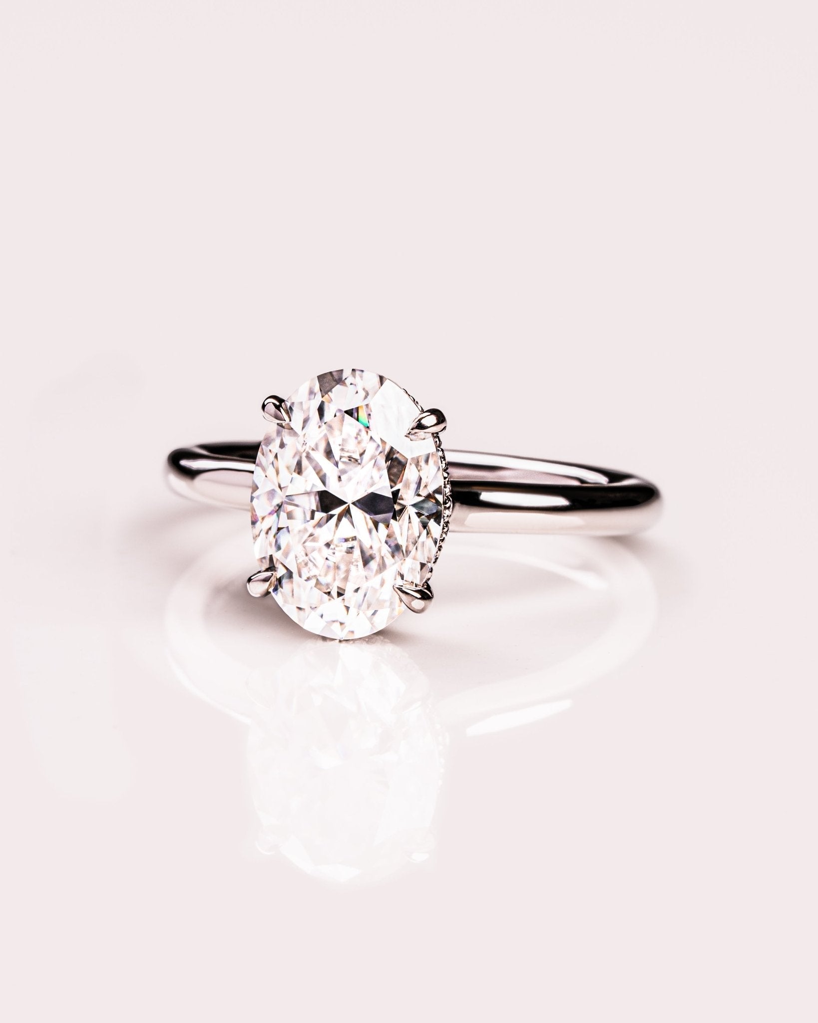 Cushion Hidden Halo Lab Grown Diamond Engagement Ring