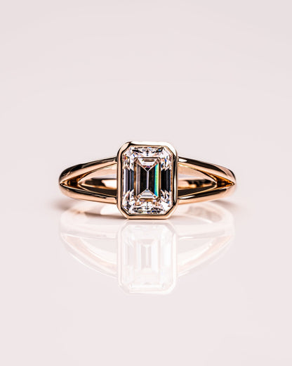 Cushion Hidden Halo Lab Grown Diamond Engagement Ring