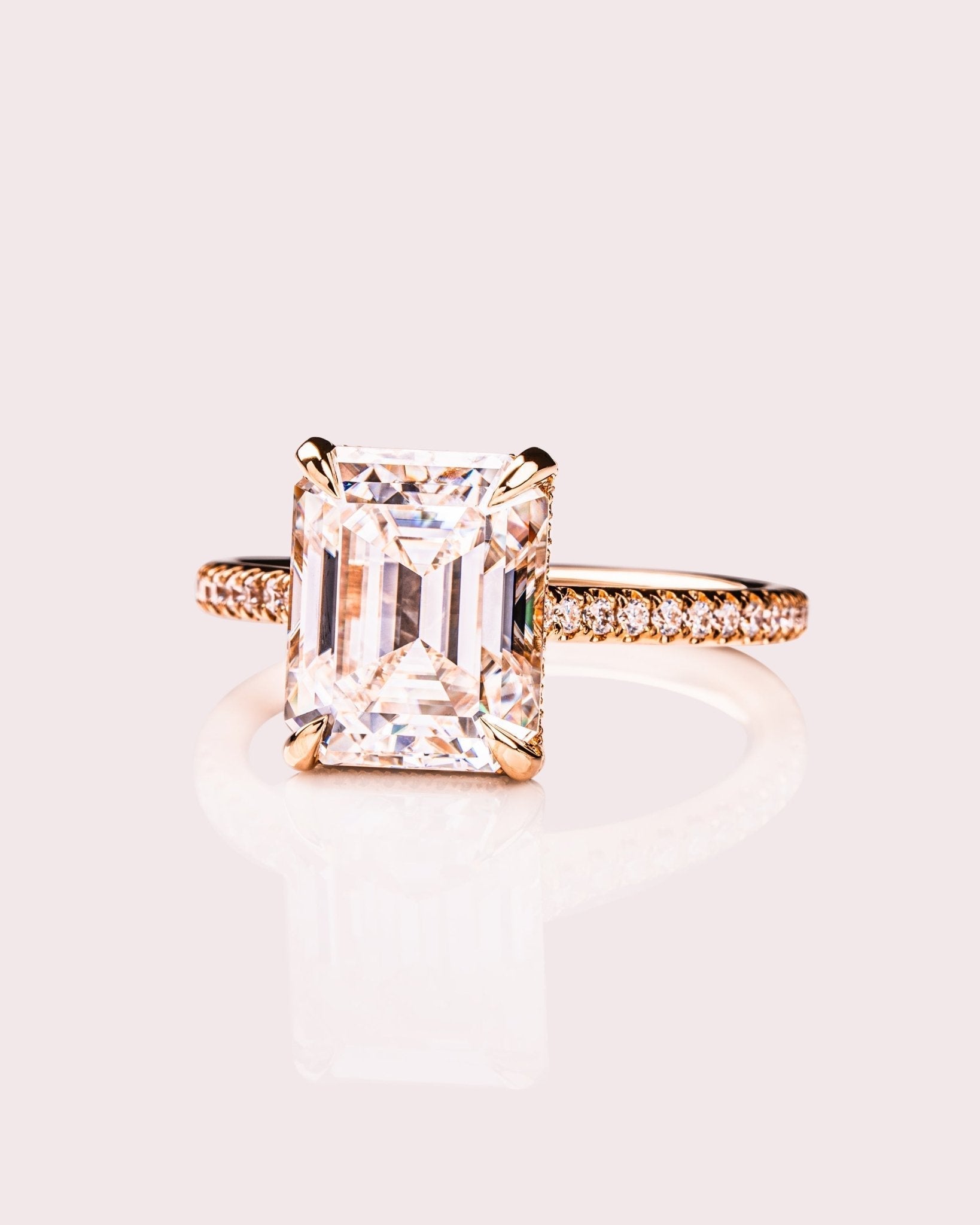 Cushion Hidden Halo Lab Grown Diamond Engagement Ring