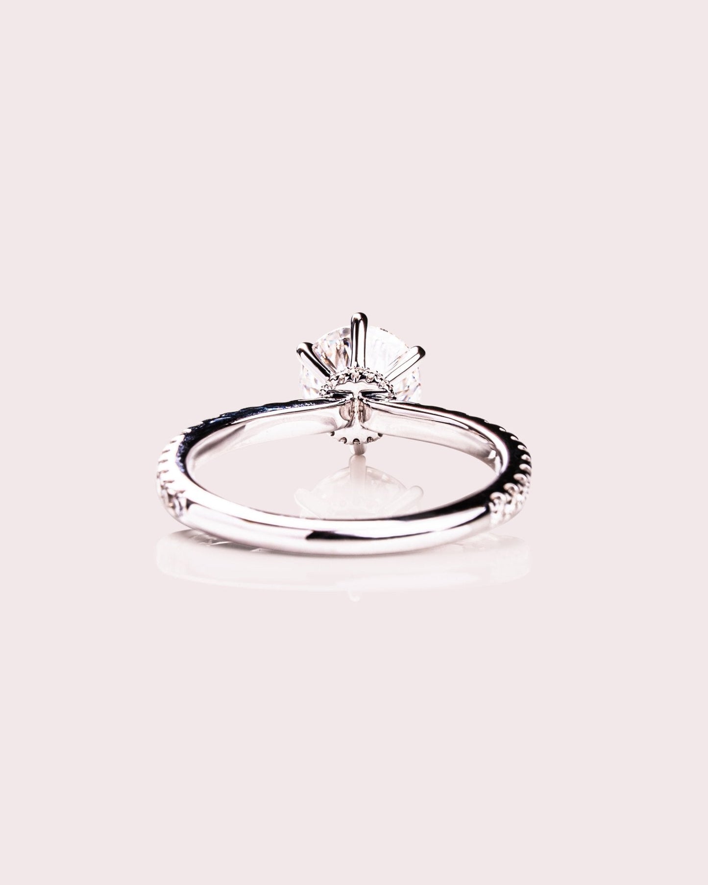 Cushion Hidden Halo Lab Grown Diamond Engagement Ring