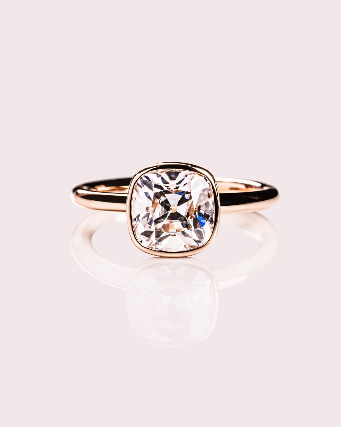 Cushion Hidden Halo Lab Grown Diamond Engagement Ring