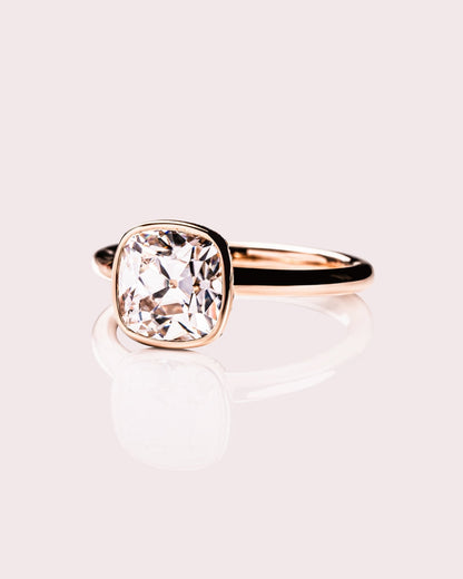 Cushion Hidden Halo Lab Grown Diamond Engagement Ring