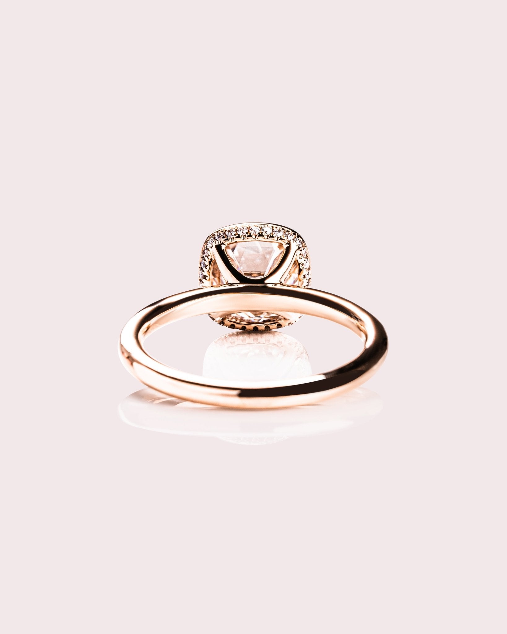 Cushion Hidden Halo Lab Grown Diamond Engagement Ring
