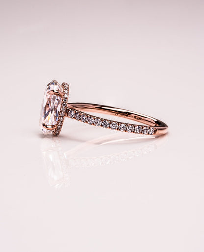 Oval Hidden Halo & Pave Lab Grown Diamond Engagement Ring