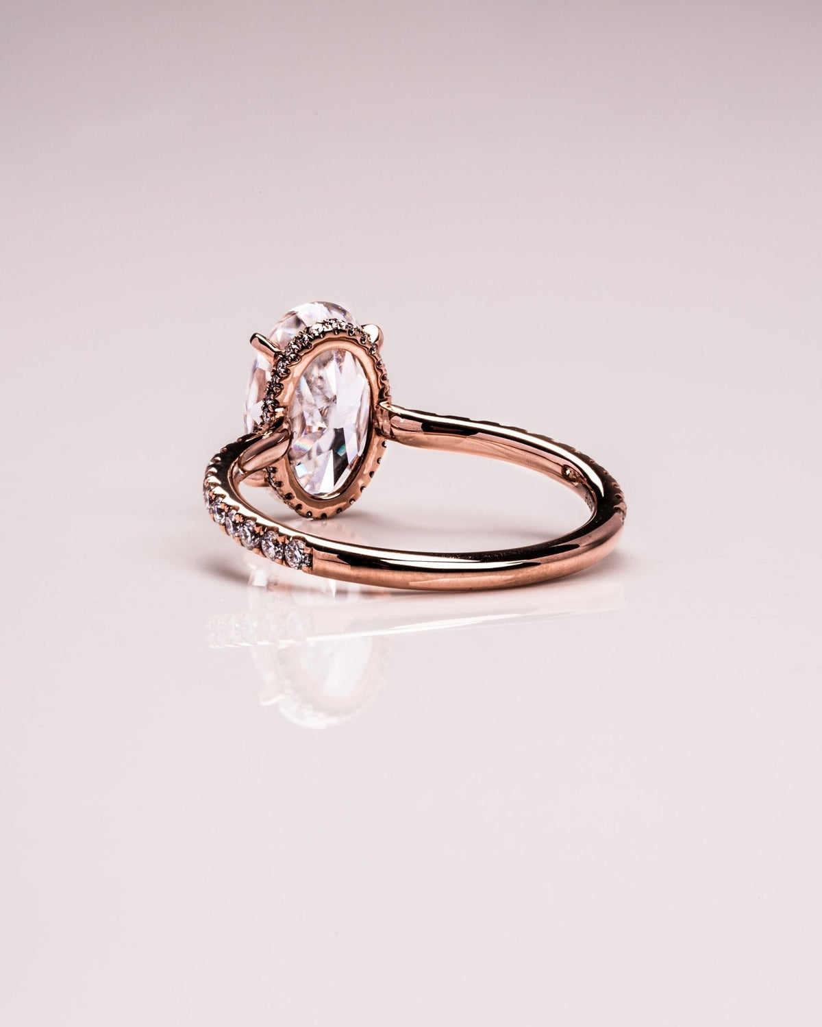 Oval Hidden Halo & Pave Lab Grown Diamond Engagement Ring