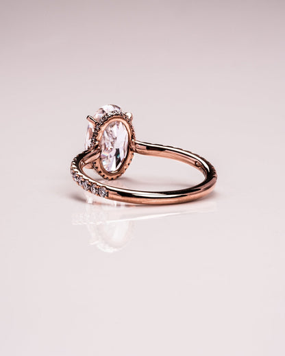 Oval Hidden Halo & Pave Lab Grown Diamond Engagement Ring