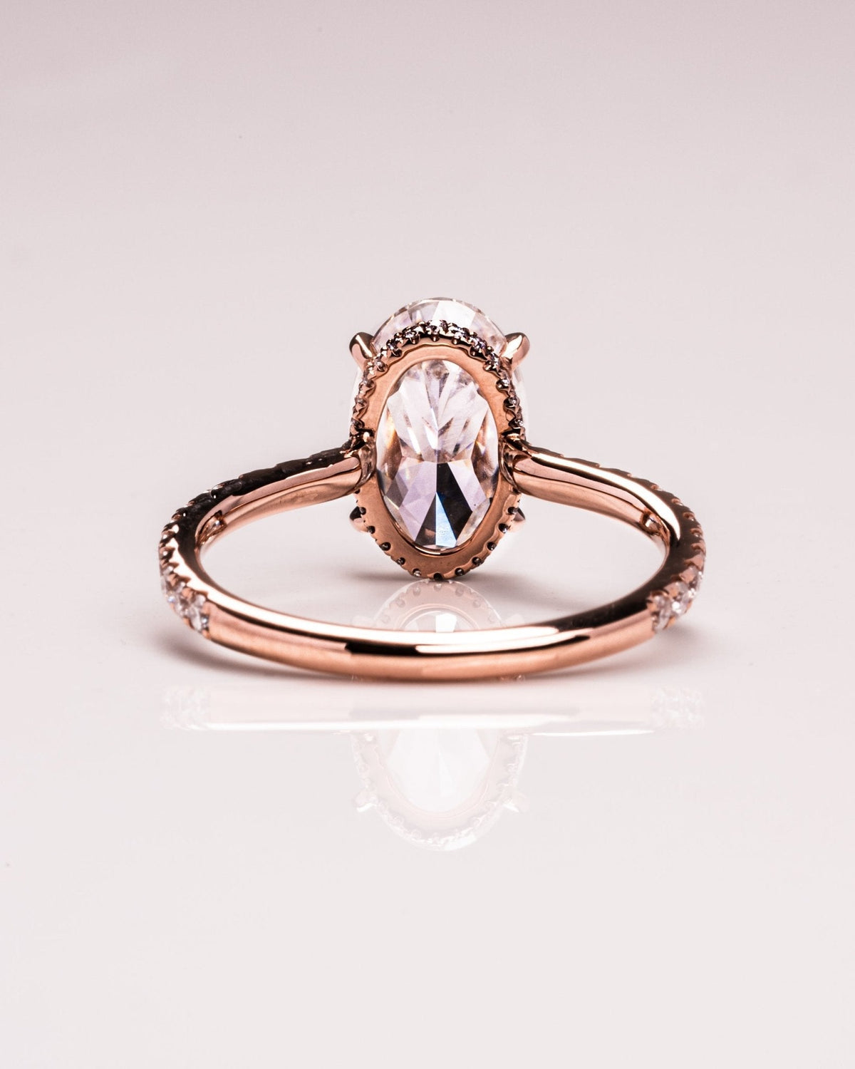 Oval Hidden Halo & Pave Lab Grown Diamond Engagement Ring