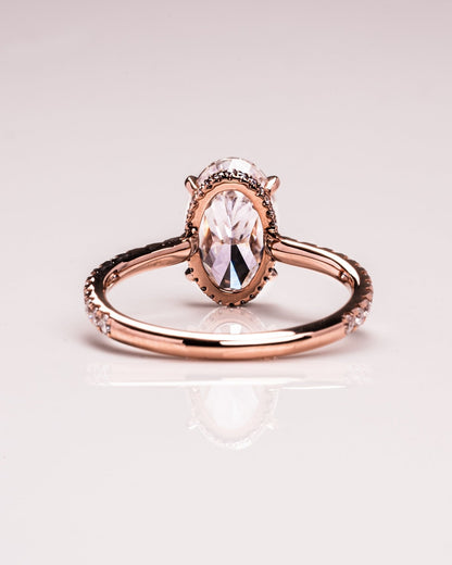 Oval Hidden Halo & Pave Lab Grown Diamond Engagement Ring