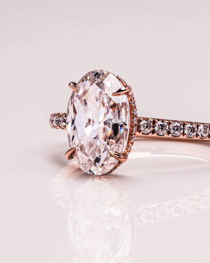 Oval Hidden Halo & Pave Lab Grown Diamond Engagement Ring