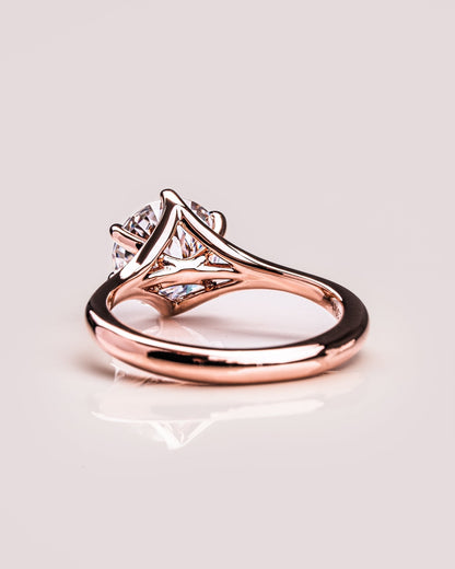 Cushion Hidden Halo Lab Grown Diamond Engagement Ring