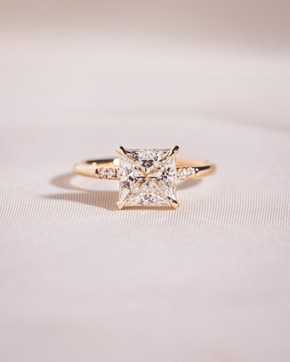 Cushion Hidden Halo Lab Grown Diamond Engagement Ring