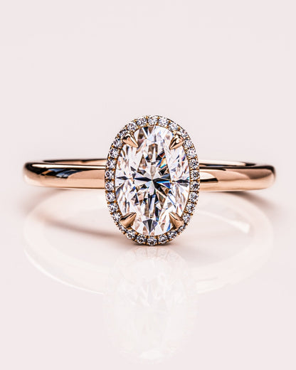 Cushion Hidden Halo Lab Grown Diamond Engagement Ring