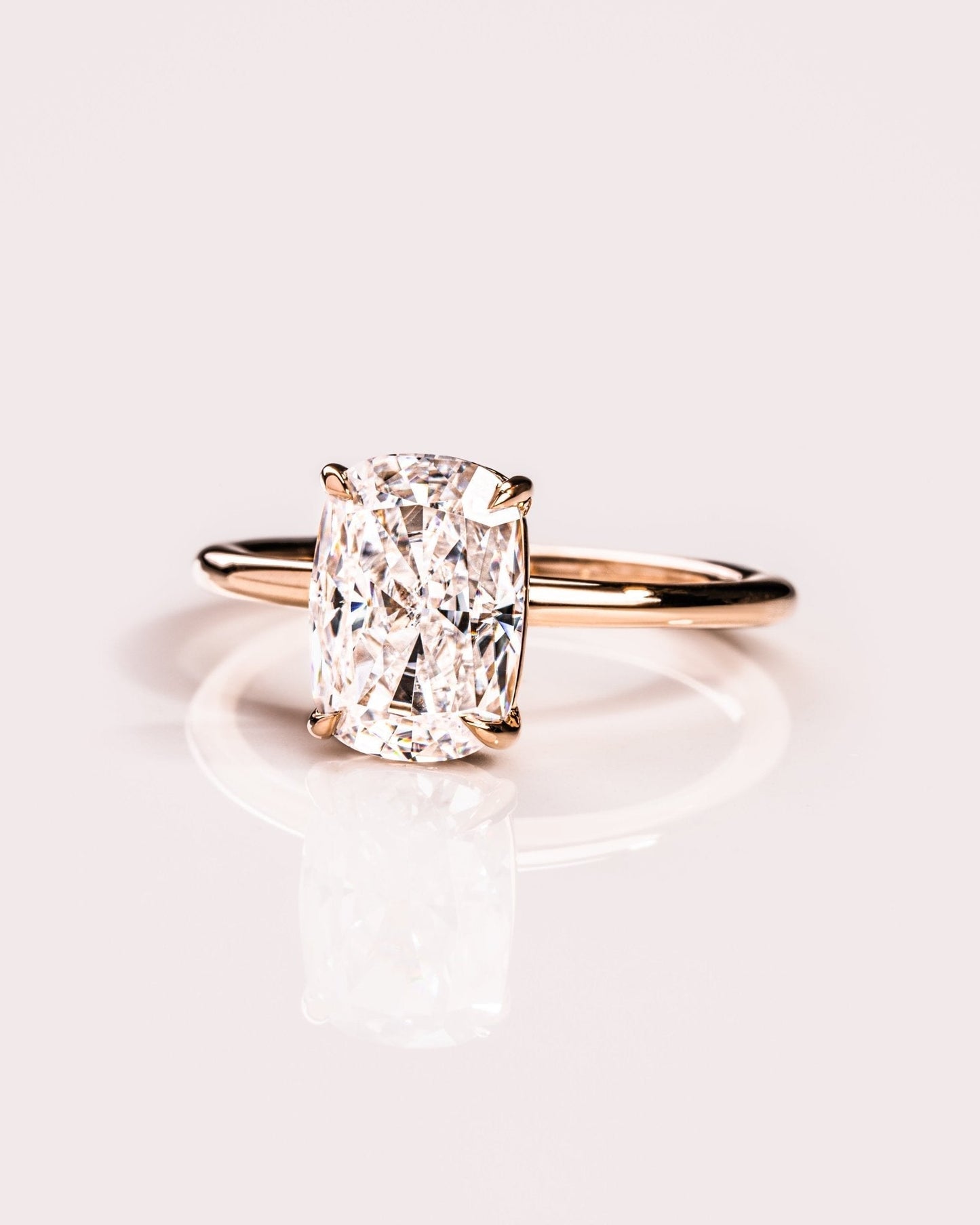 Cushion Hidden Halo Lab Grown Diamond Engagement Ring