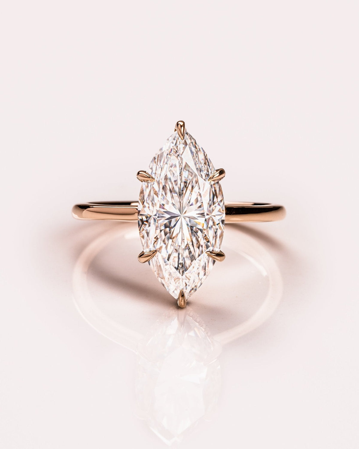 Marquise Hidden Halo Lab Grown Diamond Engagement Ring