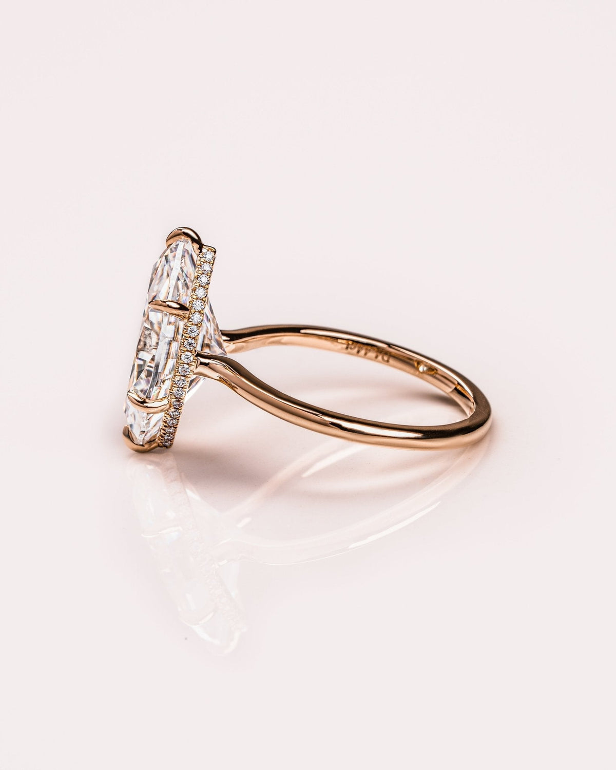 Marquise Hidden Halo Lab Grown Diamond Engagement Ring