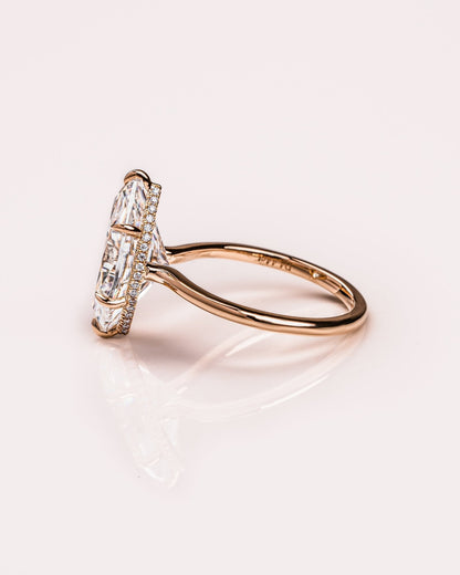 Marquise Hidden Halo Lab Grown Diamond Engagement Ring