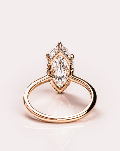 Marquise Hidden Halo Lab Grown Diamond Engagement Ring