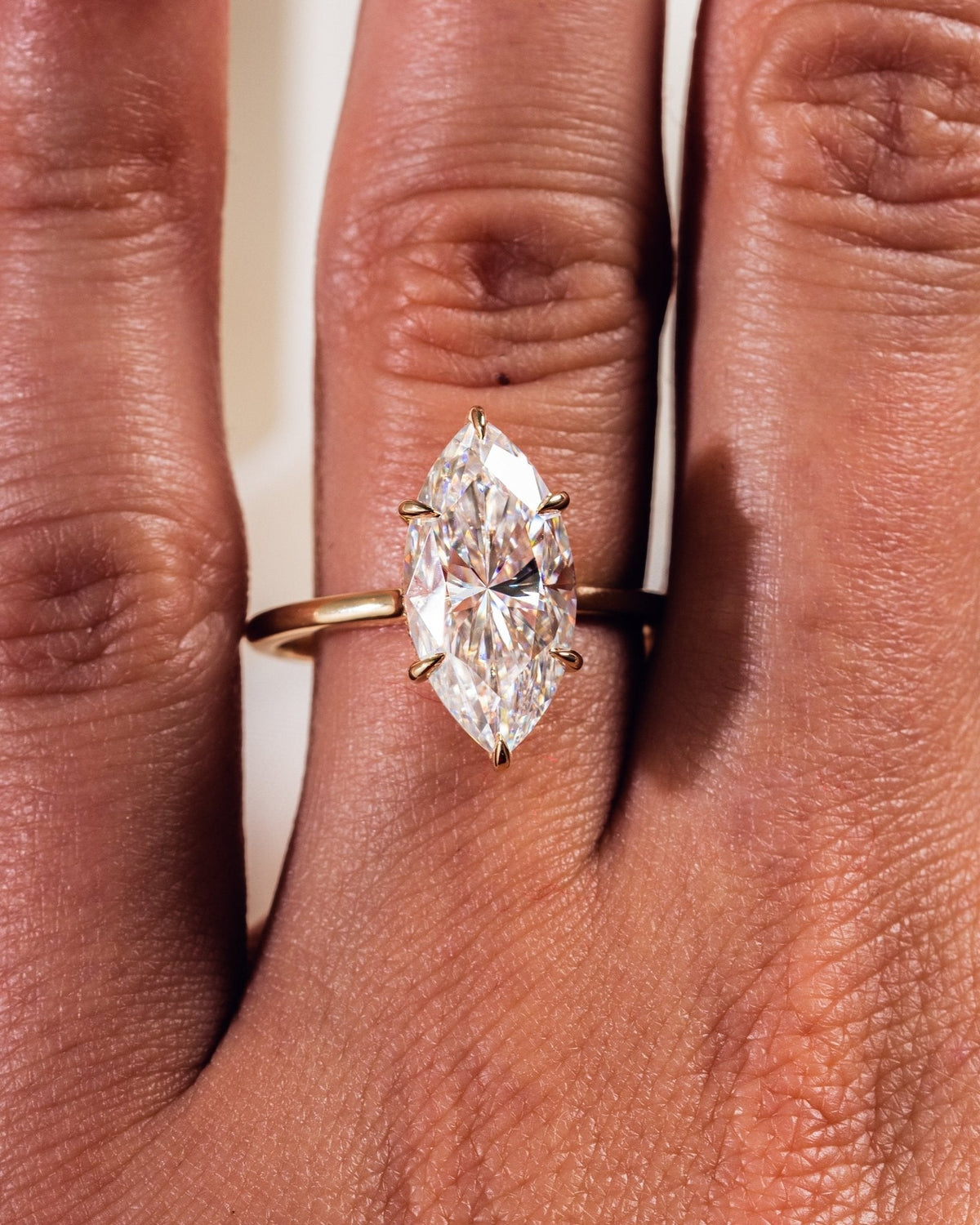 Marquise Hidden Halo Lab Grown Diamond Engagement Ring