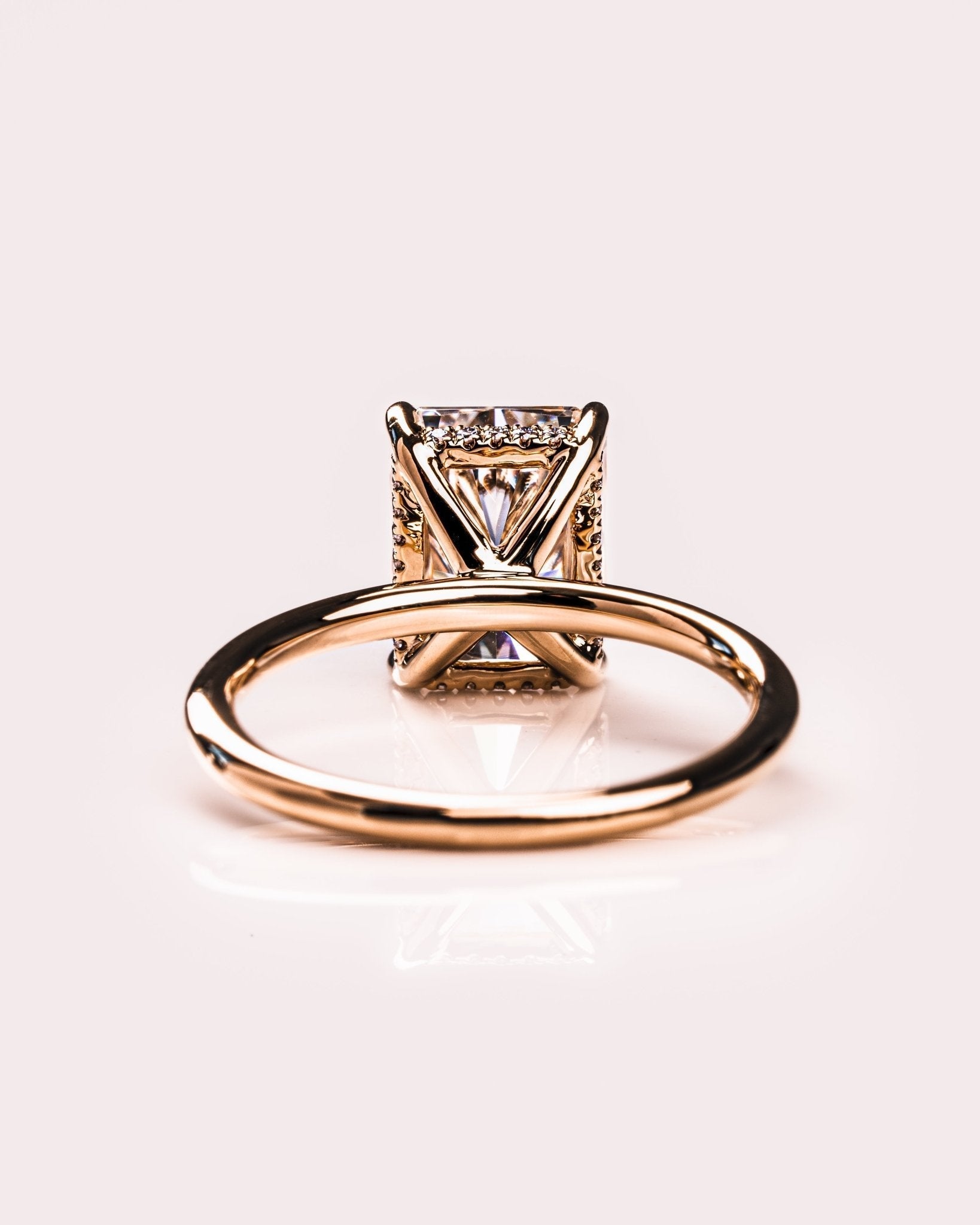 Cushion Hidden Halo Lab Grown Diamond Engagement Ring