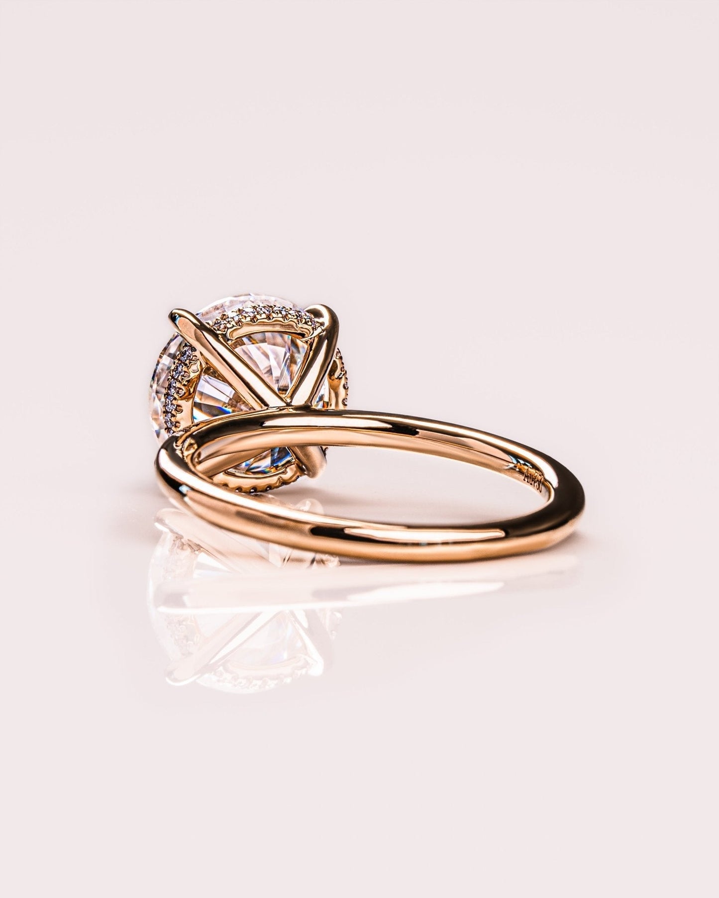Cushion Hidden Halo Lab Grown Diamond Engagement Ring