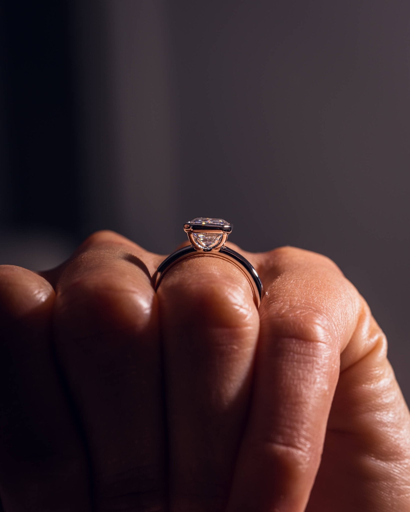 Cushion Hidden Halo Lab Grown Diamond Engagement Ring