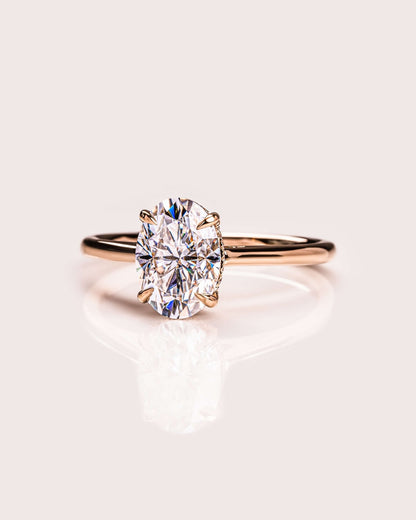 Cushion Hidden Halo Lab Grown Diamond Engagement Ring