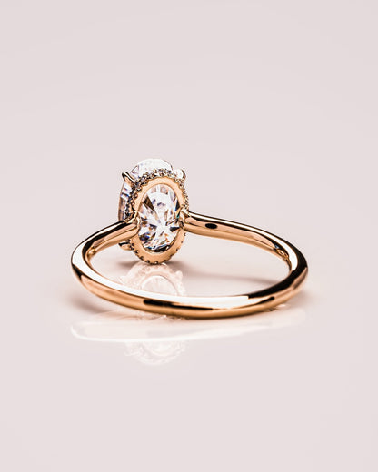 Cushion Hidden Halo Lab Grown Diamond Engagement Ring