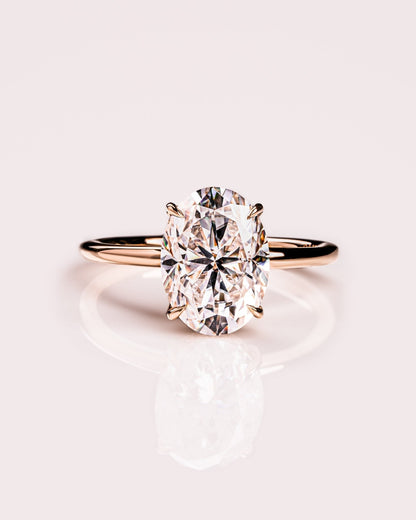Cushion Hidden Halo Lab Grown Diamond Engagement Ring