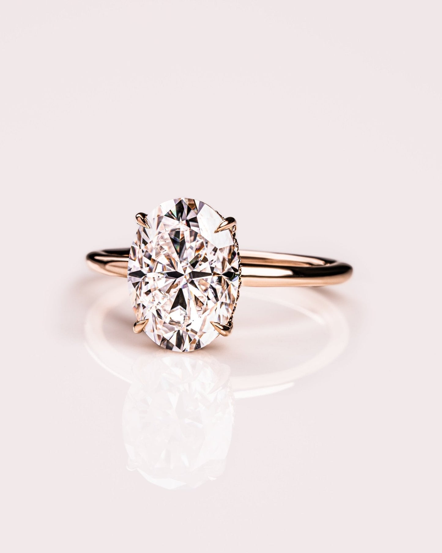 Cushion Hidden Halo Lab Grown Diamond Engagement Ring