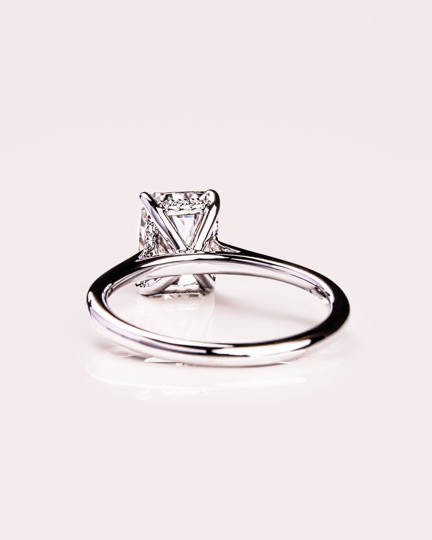 Cushion Hidden Halo Lab Grown Diamond Engagement Ring