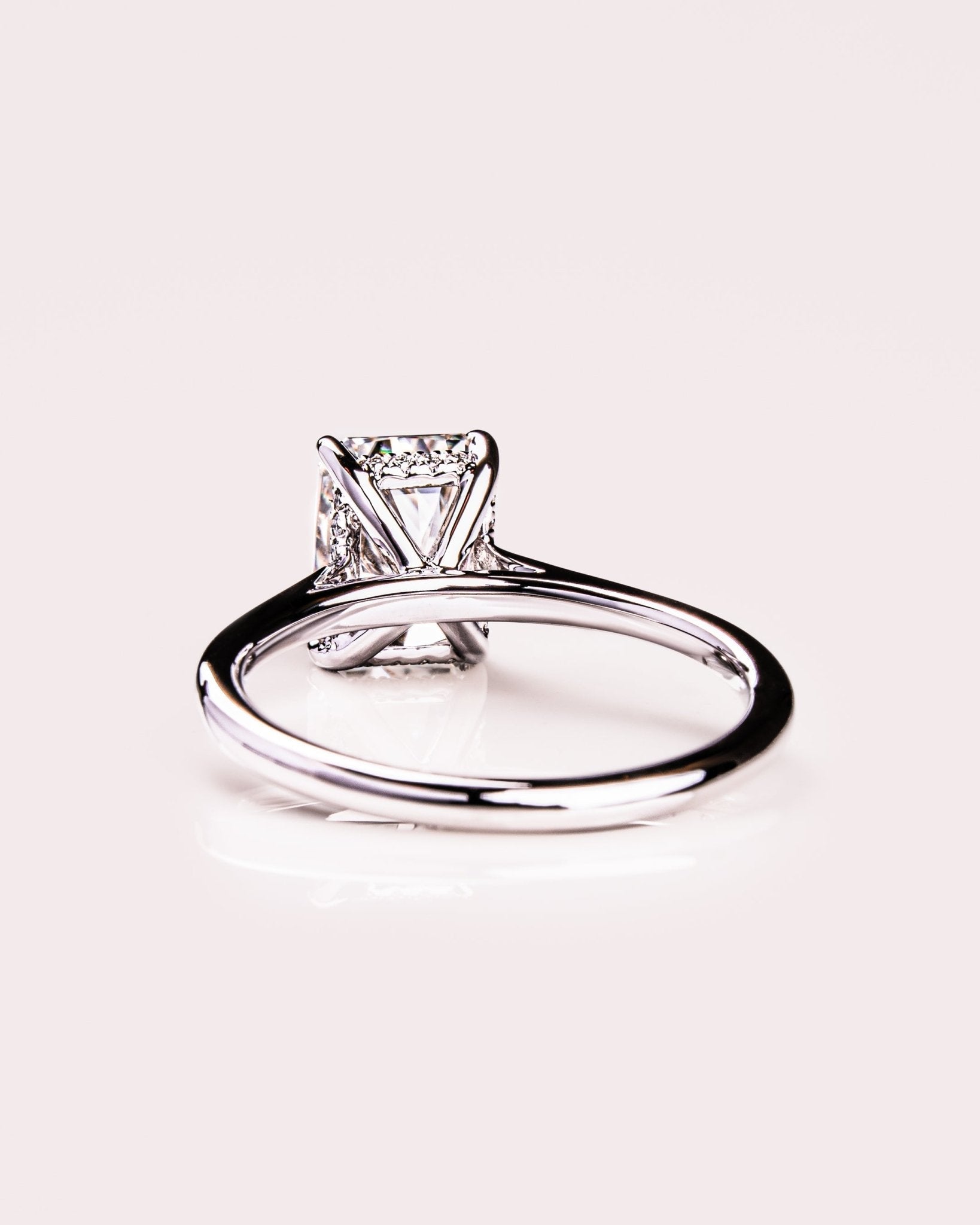 Cushion Hidden Halo Lab Grown Diamond Engagement Ring