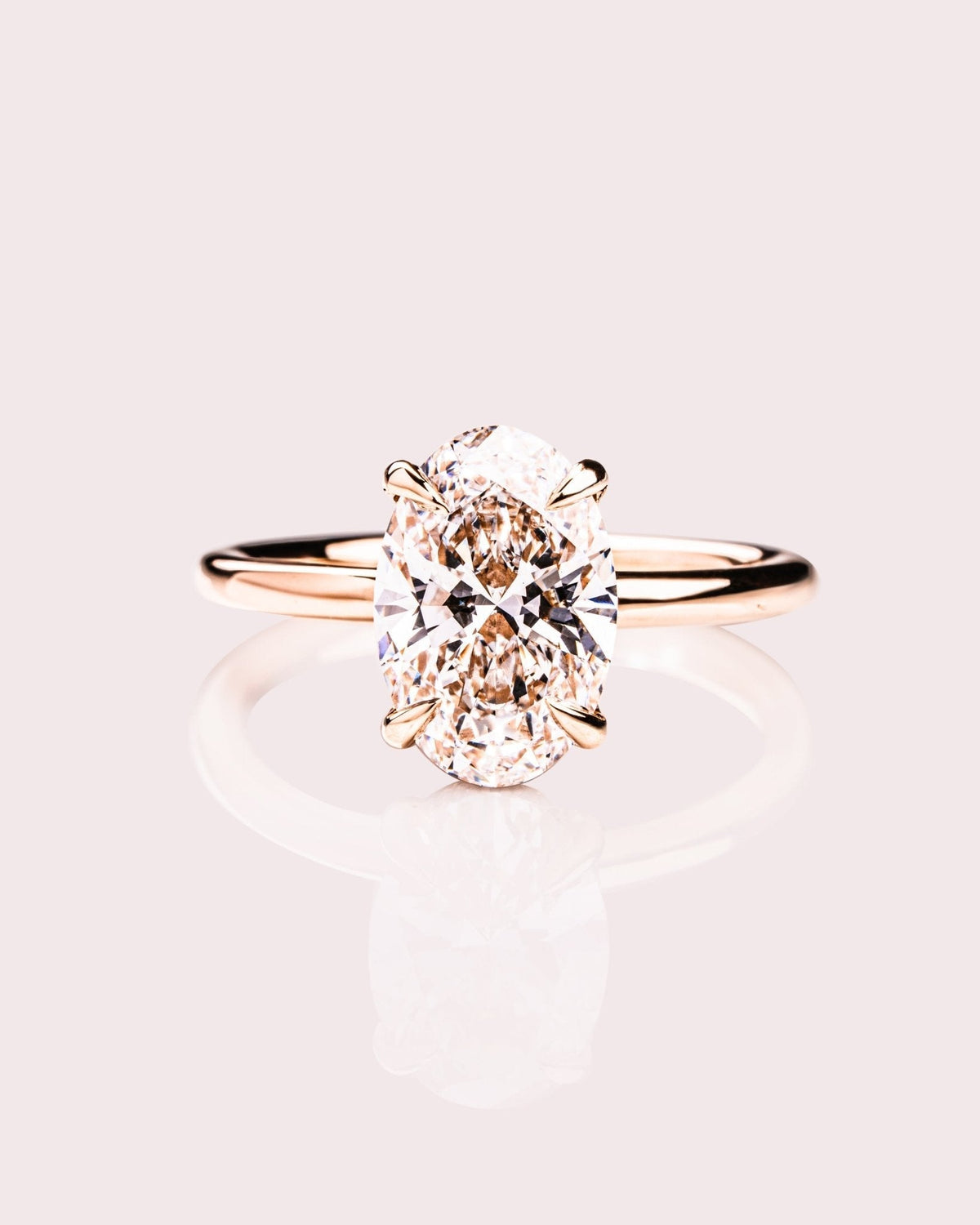 Oval Hidden Halo Lab Grown Diamond Engagement Ring