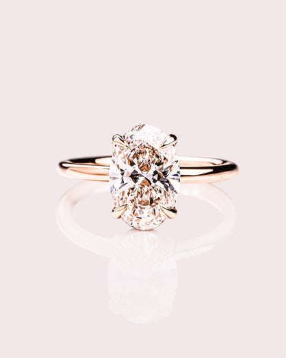 Oval Hidden Halo Lab Grown Diamond Engagement Ring