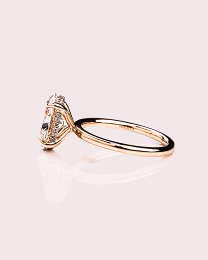 Oval Hidden Halo Lab Grown Diamond Engagement Ring