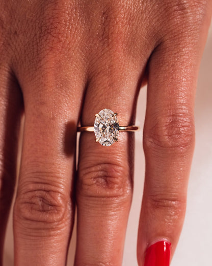 Oval Hidden Halo Lab Grown Diamond Engagement Ring