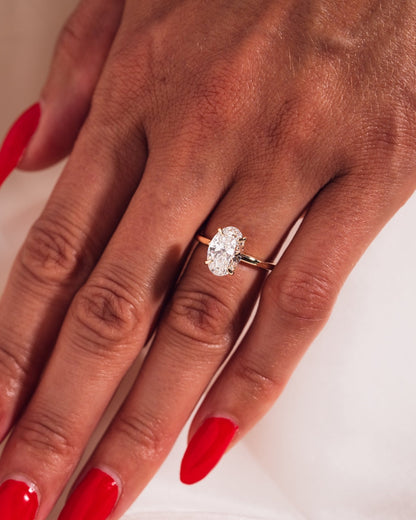 Oval Hidden Halo Lab Grown Diamond Engagement Ring