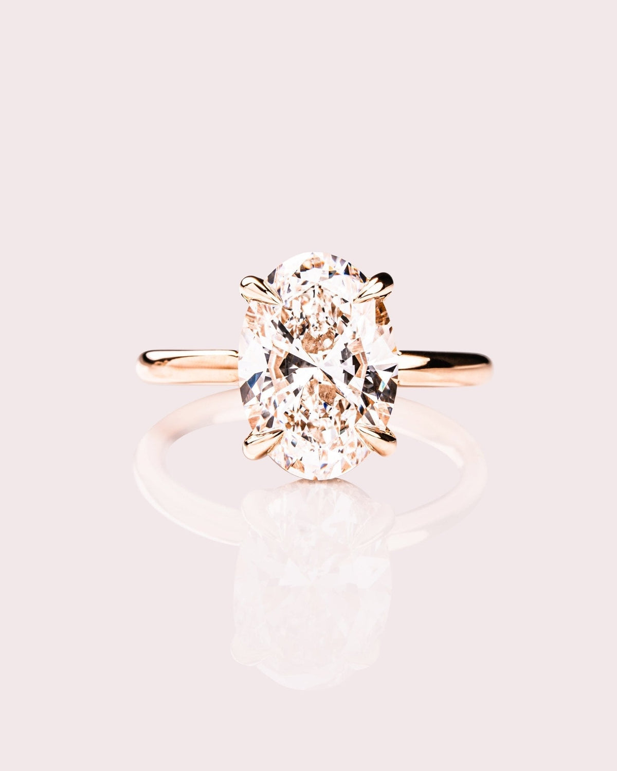 Oval Hidden Halo Lab Grown Diamond Engagement Ring