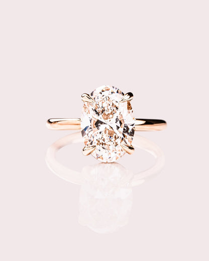 Oval Hidden Halo Lab Grown Diamond Engagement Ring