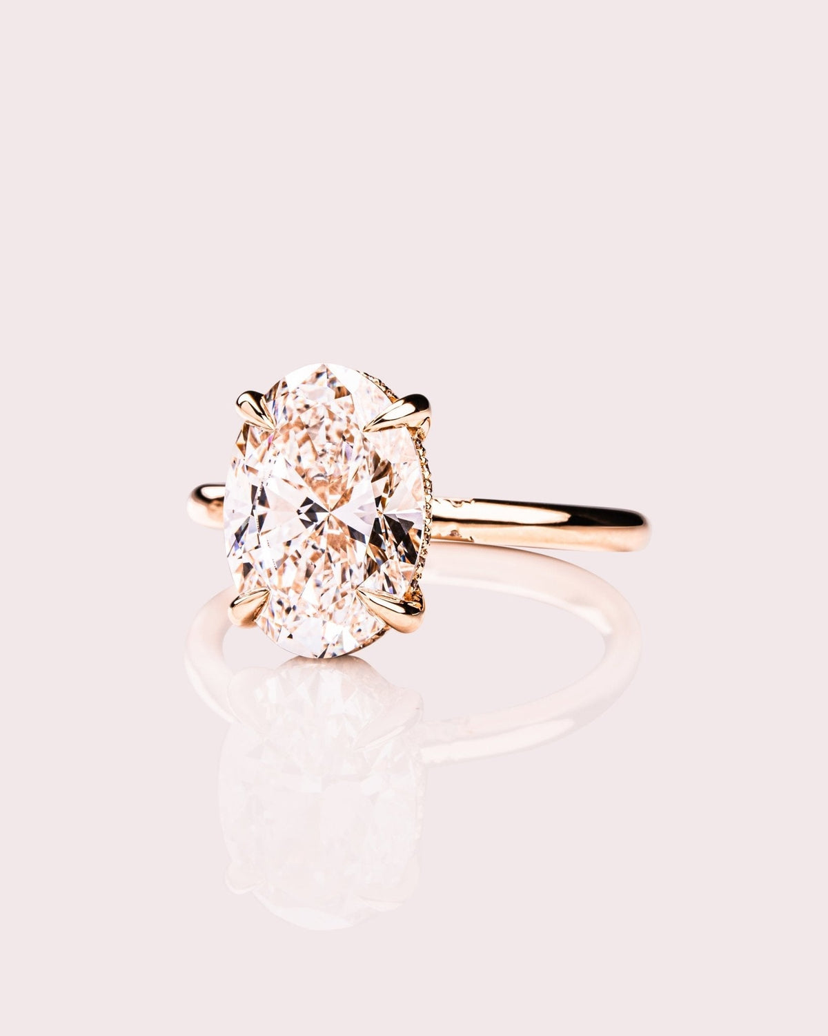 Oval Hidden Halo Lab Grown Diamond Engagement Ring