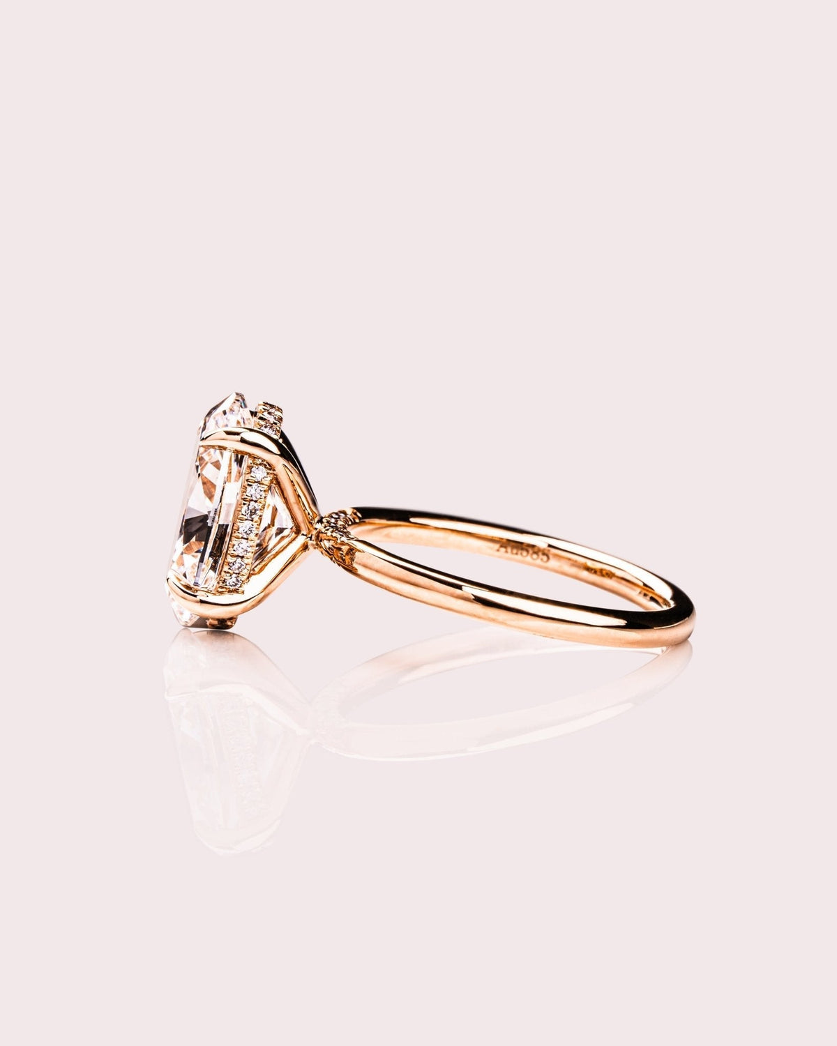 Oval Hidden Halo Lab Grown Diamond Engagement Ring