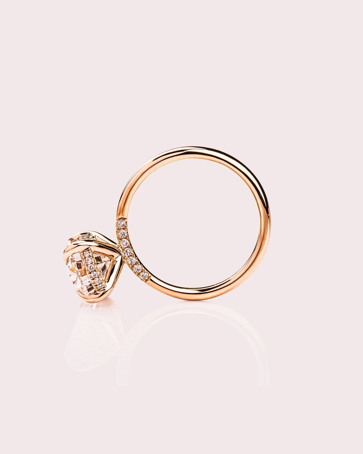 Oval Hidden Halo Lab Grown Diamond Engagement Ring