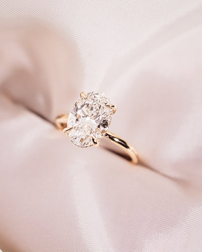 Oval Hidden Halo Lab Grown Diamond Engagement Ring