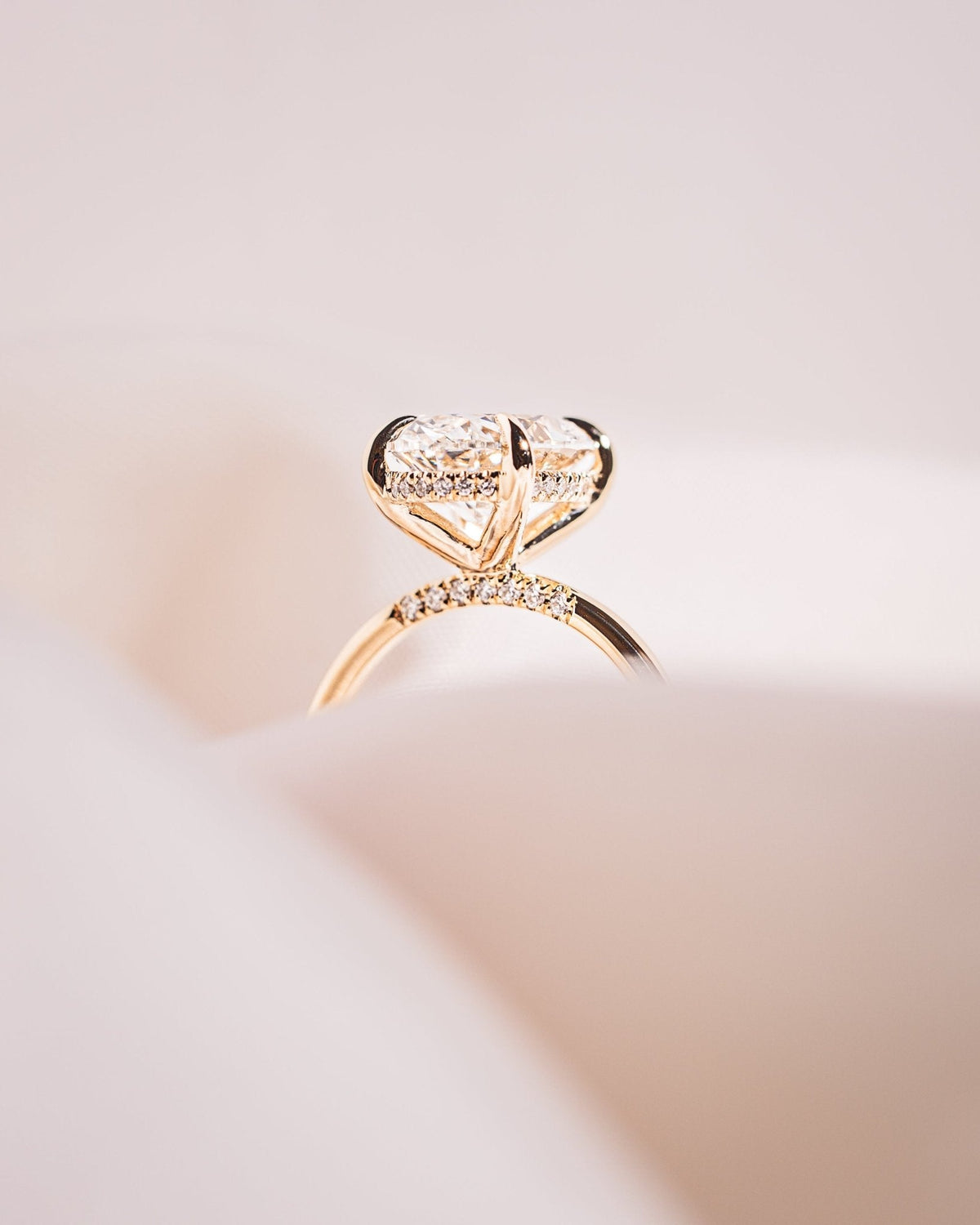 Oval Hidden Halo Lab Grown Diamond Engagement Ring