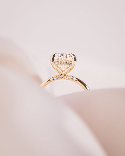 Oval Hidden Halo Lab Grown Diamond Engagement Ring