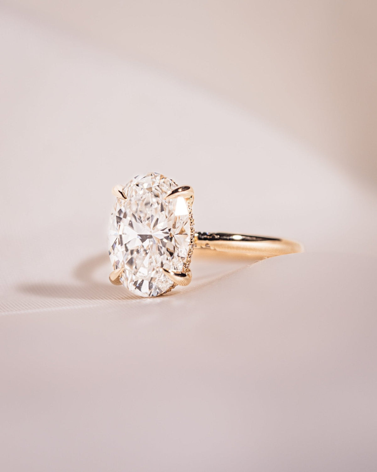 Oval Hidden Halo Lab Grown Diamond Engagement Ring