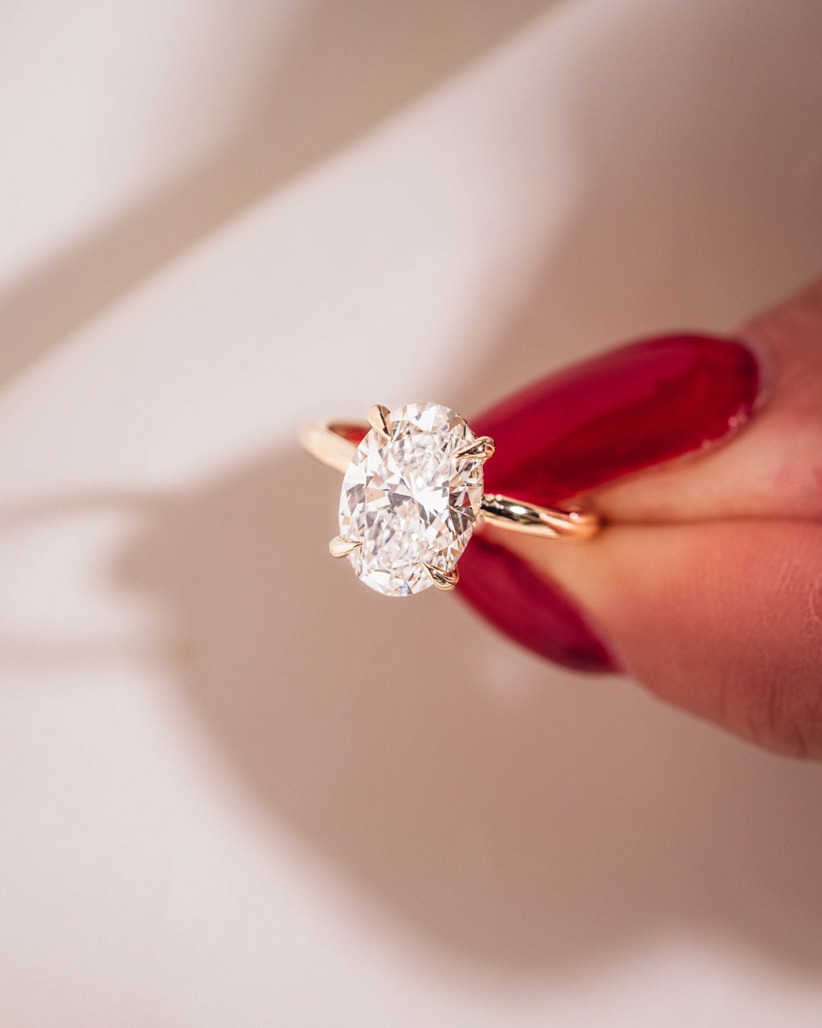 Oval Hidden Halo Lab Grown Diamond Engagement Ring