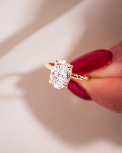 Oval Hidden Halo Lab Grown Diamond Engagement Ring