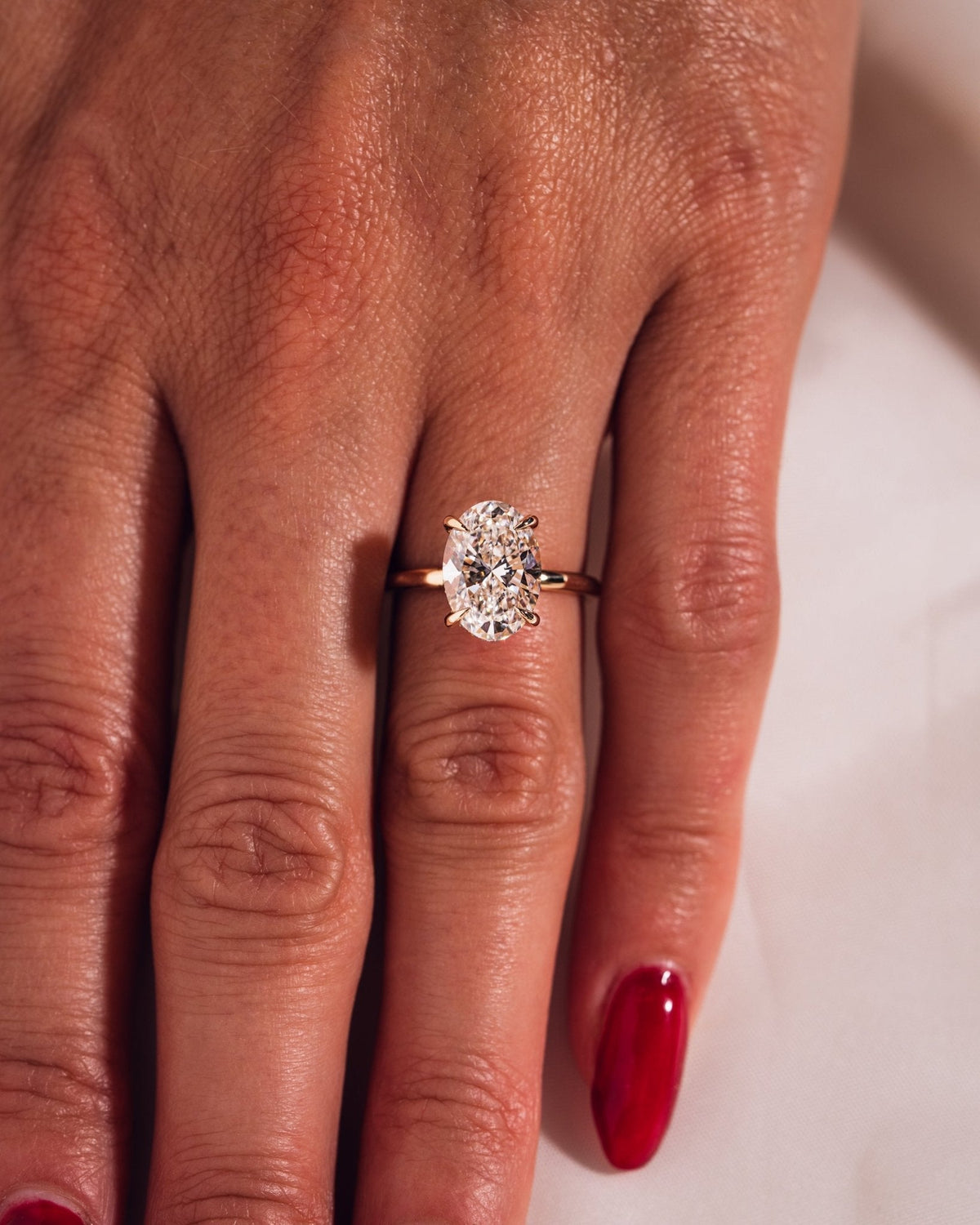 Oval Hidden Halo Lab Grown Diamond Engagement Ring