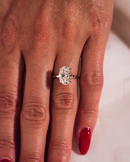 Oval Hidden Halo Lab Grown Diamond Engagement Ring